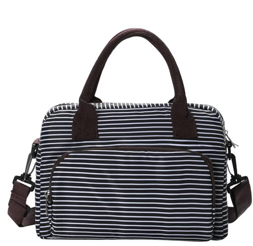 MEXS Lunch Bag for Women Men Insulated Reusable Large Lunch Box Adult Striped Leakproof Portable Cooler Tote Bags for Work Picnic | Amazon (US)
