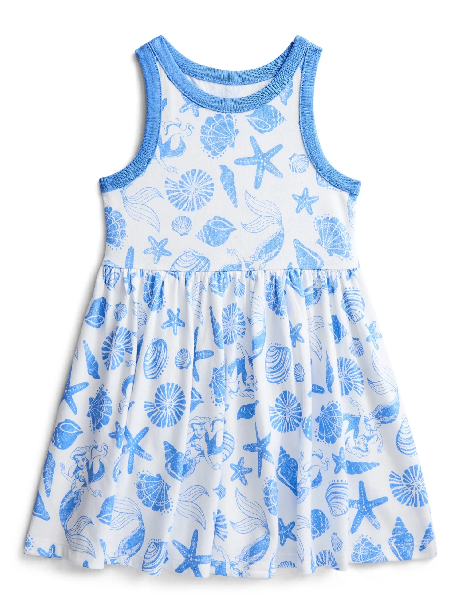 The Little Mermaid Ariel Toddler Girls Allover Print Graphic Tank Dress, Sizes 12M-5T | Walmart (US)