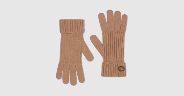 Wool cashmere gloves with Double G | Gucci (US)