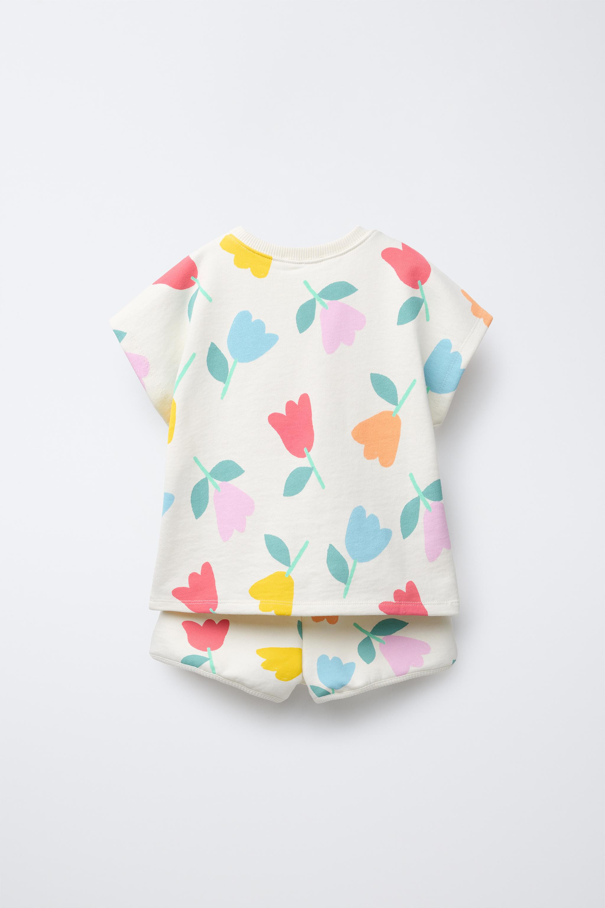 MEDIUM WEIGHT PRINTED T-SHIRT AND SHORTS SET | Zara US