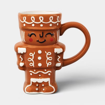 14.5 fl oz Christmas Stoneware Gingerbread Nutcracker Woman Mug - Wondershop™ | Target