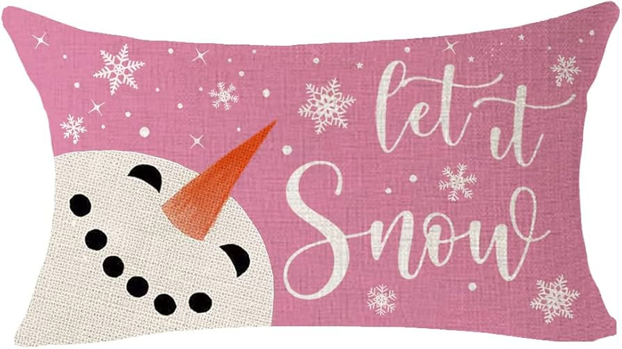 NIDITW Winter Gift Merry Christmas Snowflake Let It Snow Snowman Holiday Blessed Lumbar Waist Cot... | Amazon (US)