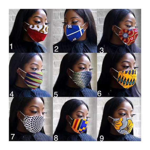 Ankara Print Reusable face mask, Cotton face mask, African print face mask, washable face mask ad... | Etsy (US)