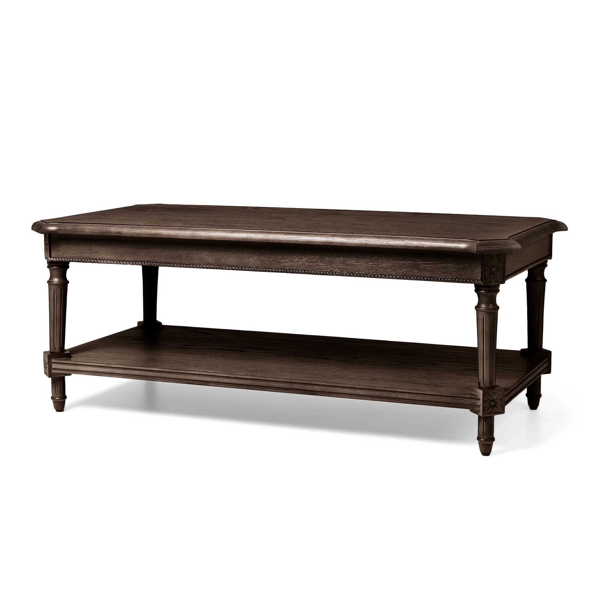 Open Box Maven Lane Traditional Rectangular Wooden Coffee Table, Antiqued Brown | Walmart (US)