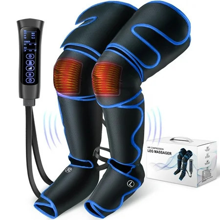 Qunler Leg Massager, Air Compression Foot Massager for Leg, Calf, Thigh, Vibration, Knee Heating, Helpful for Varicose Veins, Muscle Fatigue, Cramps, Swelling, Gift for Fathers' Mothers' Day | Walmart (US)