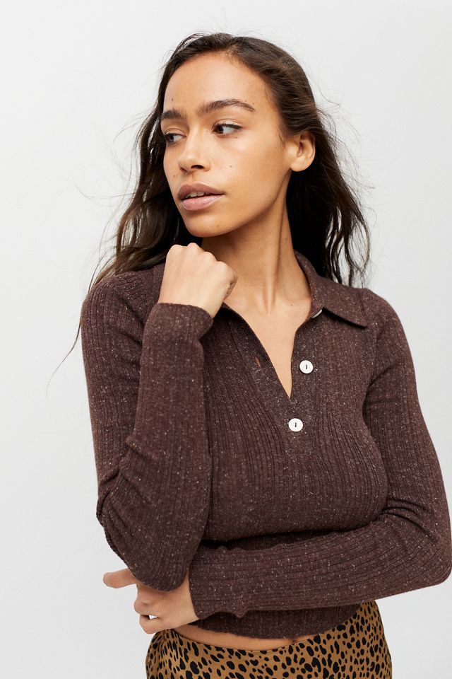 UO Callie Collared Henley Sweater | Urban Outfitters (US and RoW)
