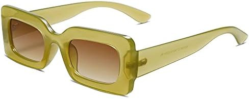 SOJOS Retro 90s Nude Rectangle Sunglasses For Women Trendy Chunky Glasses Pebble SJ2160 | Amazon (US)