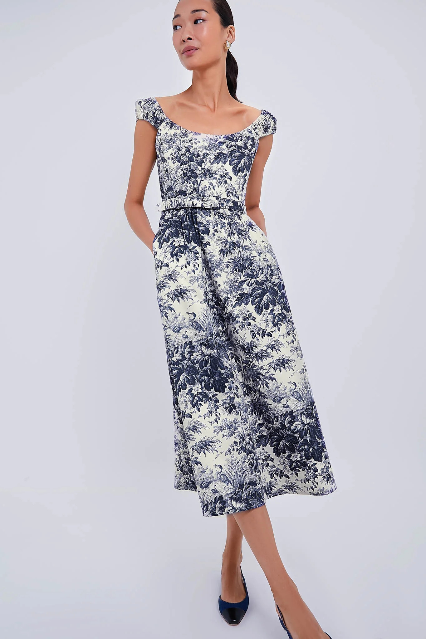 Navy Cypress Toile Eira Dress | Tuckernuck (US)