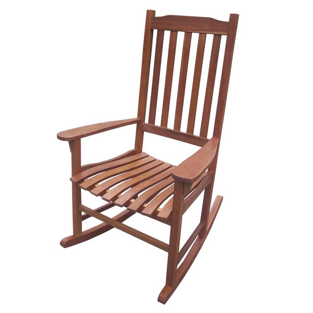 northbeam Wood Natural Stained Outdoor Rocking Chair MPG-PT-41110 - The Home Depot | The Home Depot