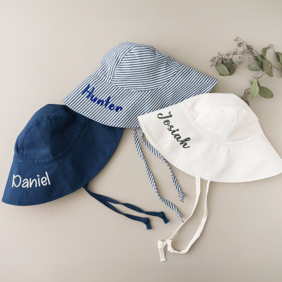 Toddler Bucket Hat, Embroidered Baby Bucket Hat, Monogram Toddler Beach Hat, Baby Shower Gifts, B... | Etsy (US)