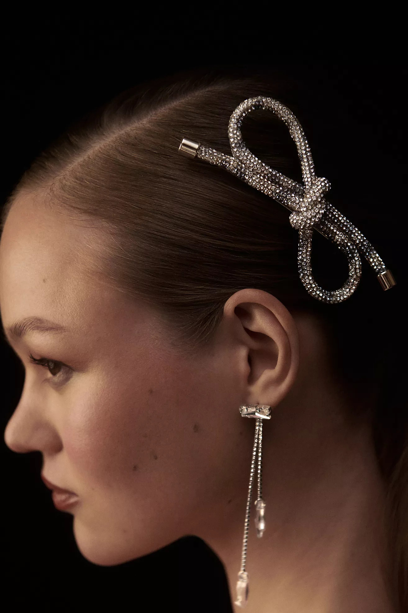 Set of 2 Crystal Bow Barrettes | Anthropologie (US)