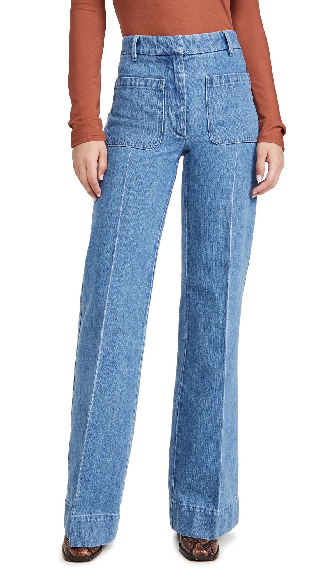 Victoria Beckham High Waisted Patch Pocket Jeans | Shopbop