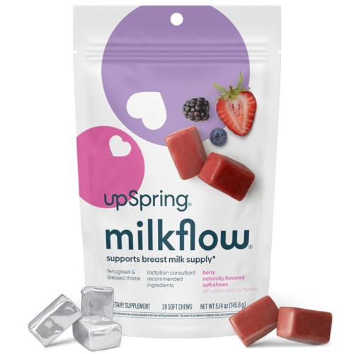UpSpring Lactation Supplement for Breastfeeding, Lactation Snacks with Fenugreek and Blessed Thistle, Breastfeeding Essentials Support, Breast Milk Supply - Mixed Berry (28 Count) | Amazon (US)