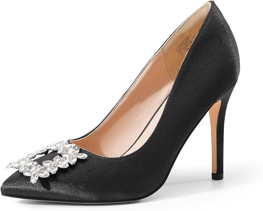 DREAM PAIRS Women's High Heels Wedding Rhinestone Pumps Closed Toe Stiletto Sparkly Sexy Pointed ... | Amazon (US)