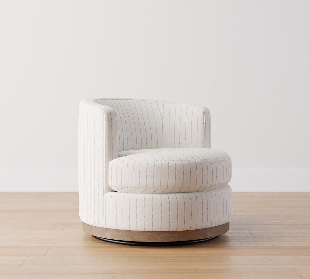 Balboa Wood Base Swivel Chair | Pottery Barn (US)