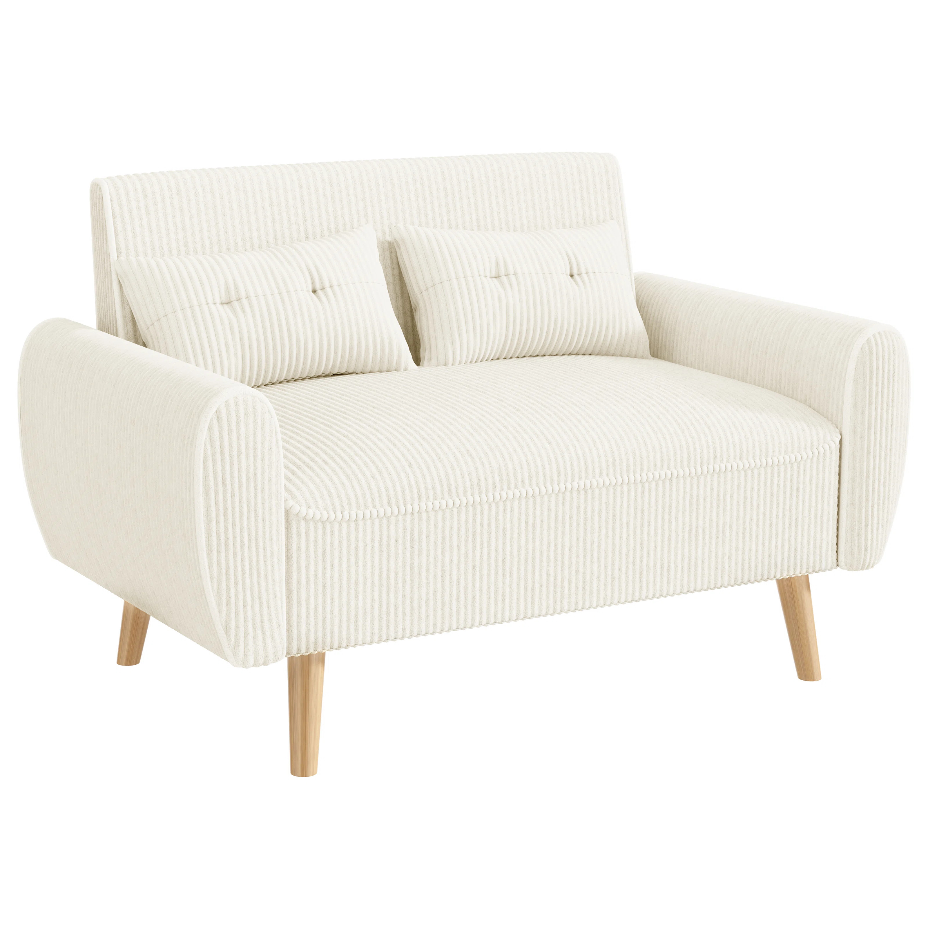 Modern Cotton Corduroy Loveseat For Small Spaces | Wayfair North America