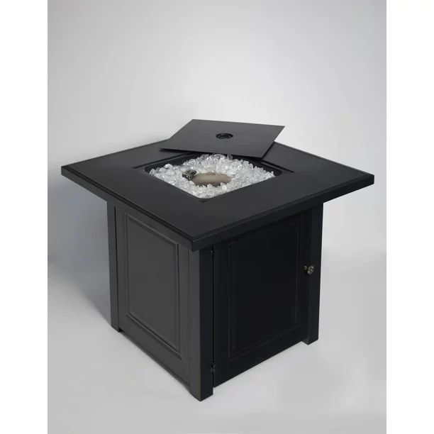 Hiland 28" Matte Black Propane Fire Pit Table | Walmart (US)