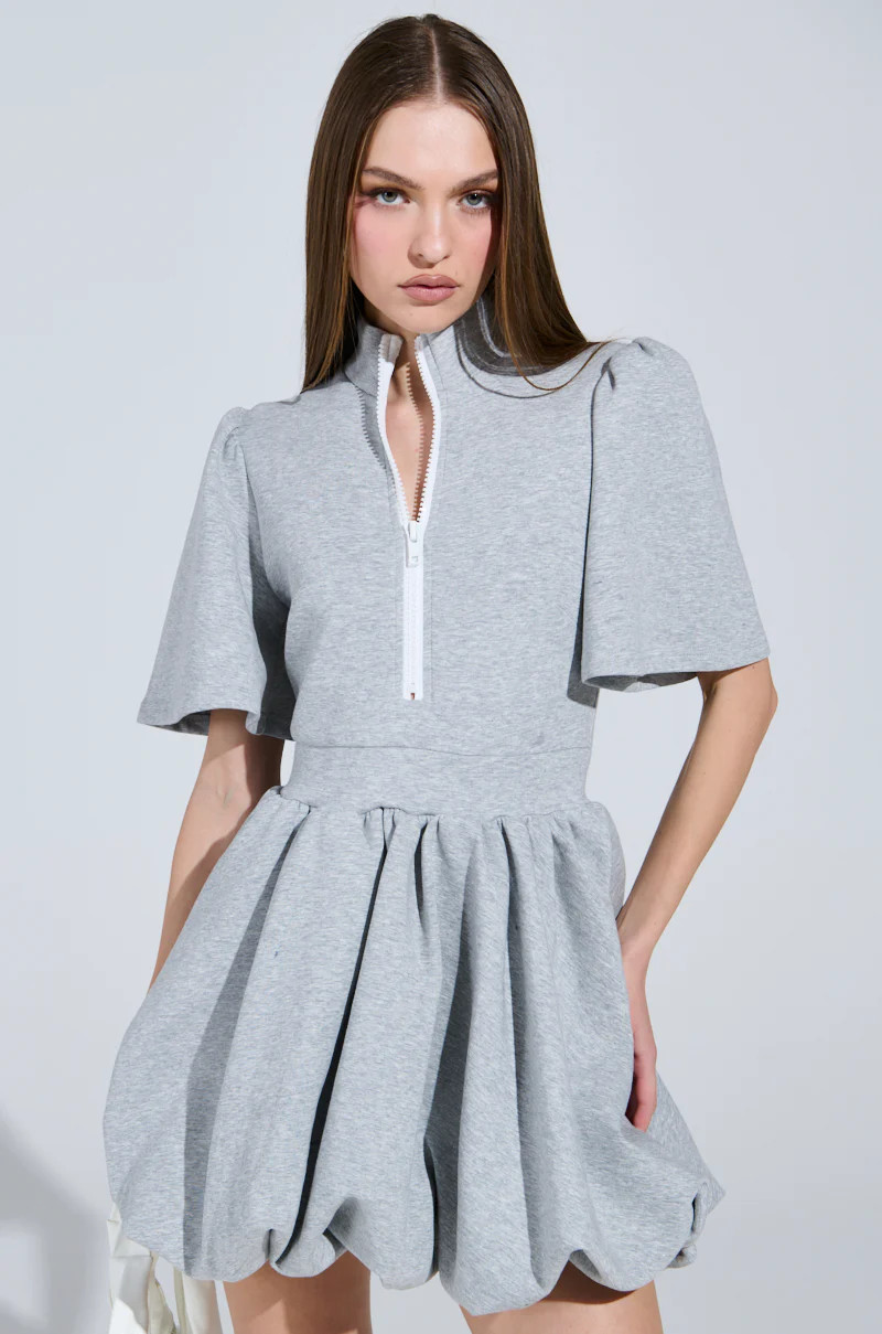 NAME OF THE GAME SHORT SLEEVE ZIPPERED MINI DRESS | AKIRA