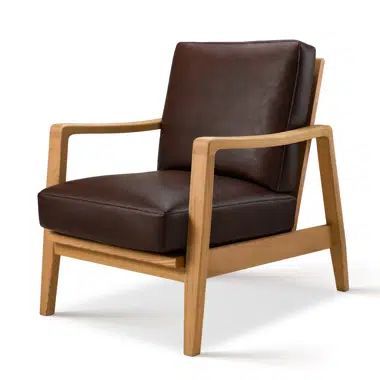 Paula Mid Century Modern 26.7" Wide Genuine Leather Armchair | Wayfair North America
