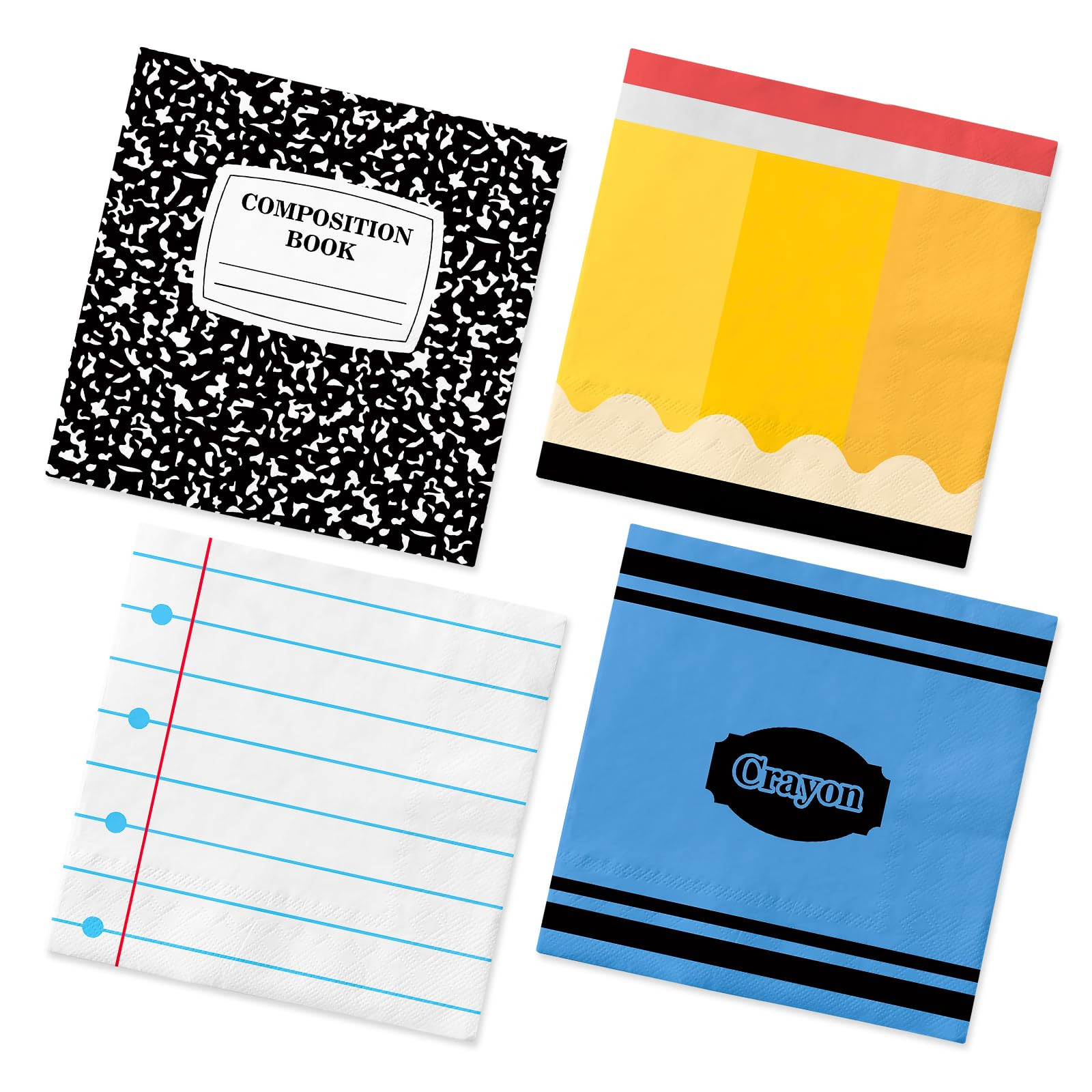 AnyDesign 100Pcs Back to School Cocktail Napkins Disposable Paper Napkin Composition Book Pencil ... | Amazon (US)