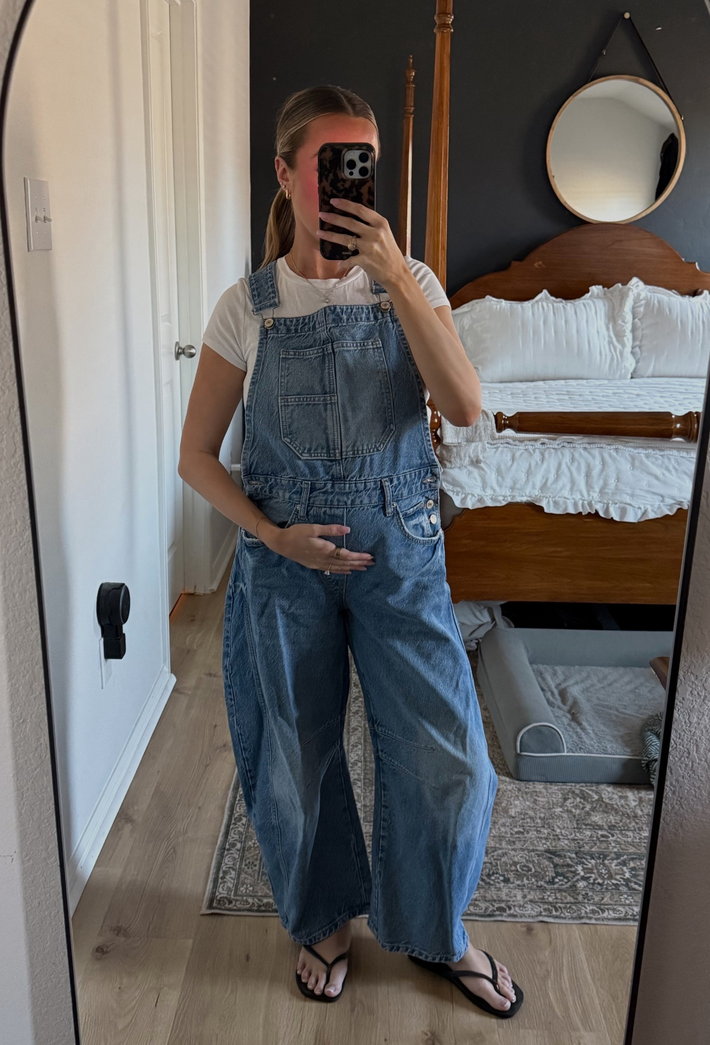 i always forget how much i love my overalls!! so cute with a bag belly too🥹
