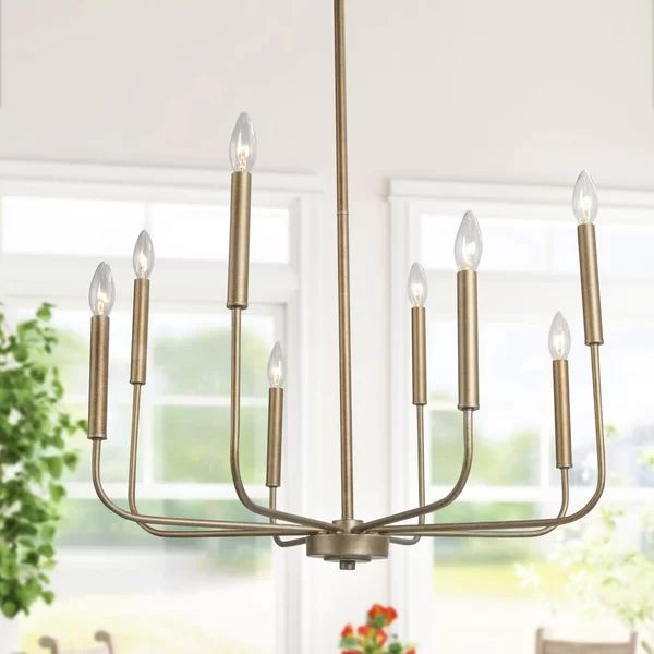 Kayla 8 - Light Candle Style Geometric Chandelier | Wayfair North America