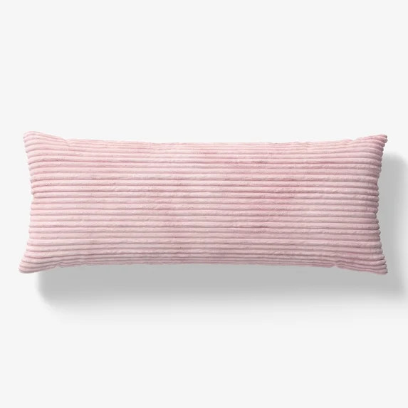 Mainstays Kids Body Pillow with Plush Ribbed Corduroy Removable Cover, 48" x 20", Light Pink | Walmart (US)