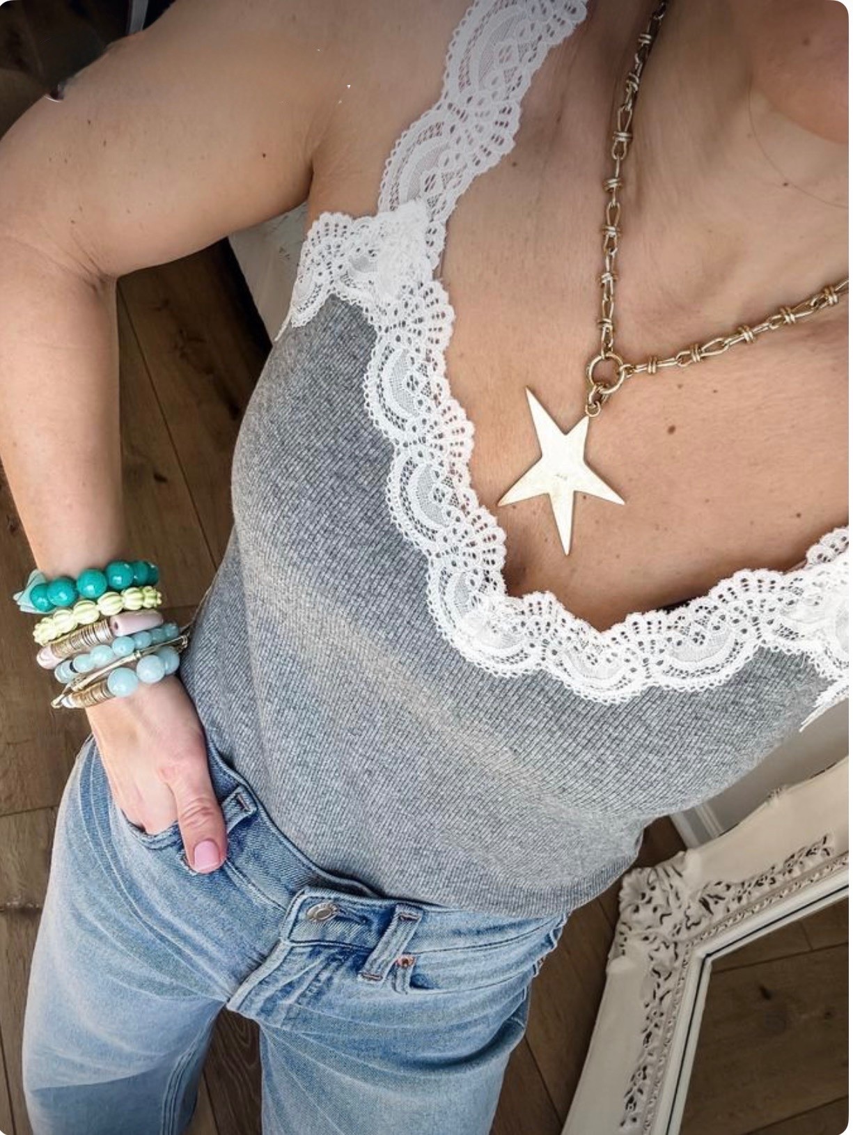 Jewelry 30% off code: SUMMER. Tank Xs (code LTK10). Beaded bracelets, star necklace, Summer jewelry. Summer bracelets. MDW sales. Cross necklace, star necklace.

#LTKSaleAlert #LTKOver40