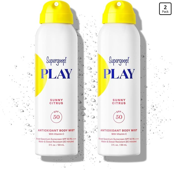 Supergoop! PLAY SPF 50 Antioxidant Body Mist w/Vitamin C - 3 fl oz, 2 Pack - Broad Spectrum Sunsc... | Amazon (US)