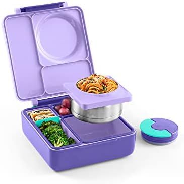 OmieBox Bento Box for Kids - Insulated Bento Lunch Box with Leak Proof Thermos Food Jar - 3 Compa... | Amazon (US)