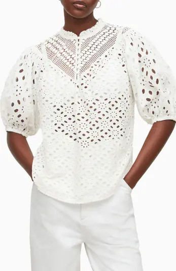 Tila Puff Sleeve Cotton Eyelet Top | Nordstrom