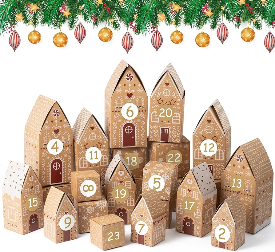 Christmas Advent Calendar Boxes - 28P Christmas Candies Treats Boxes Empty Advent Calendar Boxes ... | Amazon (US)