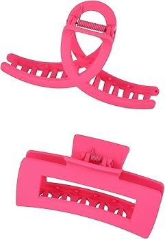 Firopia 2 Pcs Hot Pink Claw Clip | Hair Claw Clips | Claw Clips for Thick Thin Hair | Large Claw ... | Amazon (US)