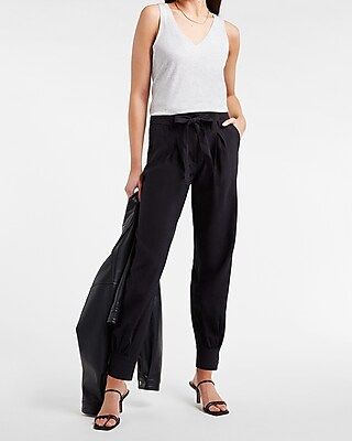 High Waisted Belted Jogger Pant | Express