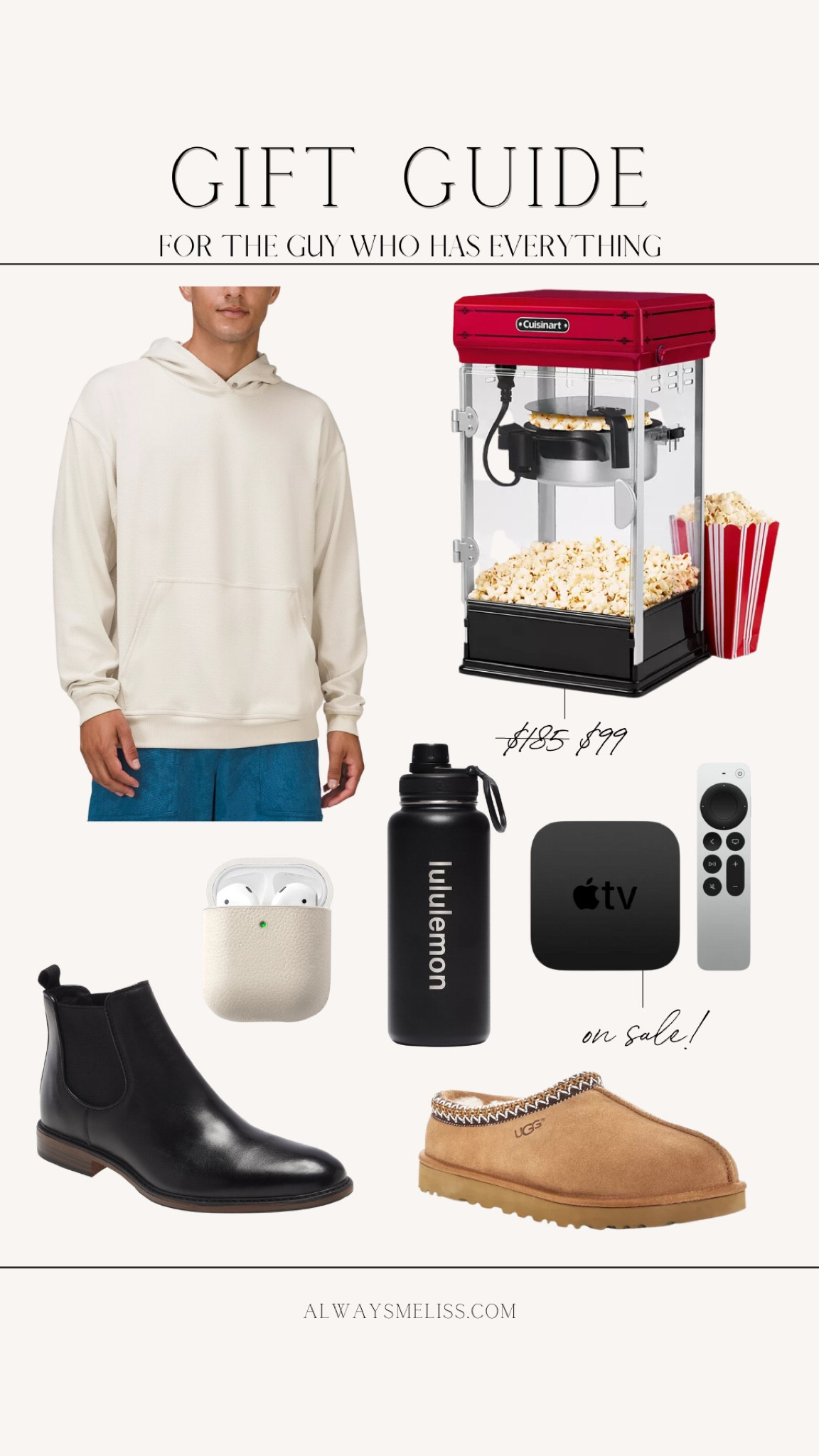 Gift guide for the guy who has everything🎁 Popcorn maker is a fun idea and is on sale now! Ugg slippers are super highly rated!! 

UGG slippers for men, gifts for guys, gifts for men, gifts for him, gift guide for him, gift guide for men, gift guide for guys, gift ideas for him, gift ideas for guys, Lululemon gifts for guys, Lululemon men’s gifts, Bloomingdales gifts, Nordstrom gifts for him

#LTKHoliday #LTKSeasonal #LTKmens