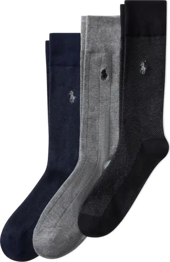 Polo Ralph Lauren Assorted 3-Pack Classic Gents Dress Socks | Nordstrom | Nordstrom