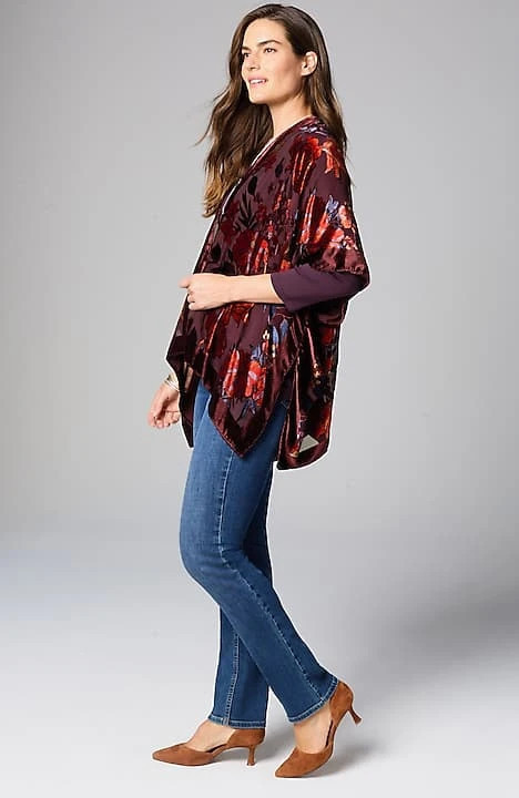 Floral Burnout Velvet Ruana | J. Jill