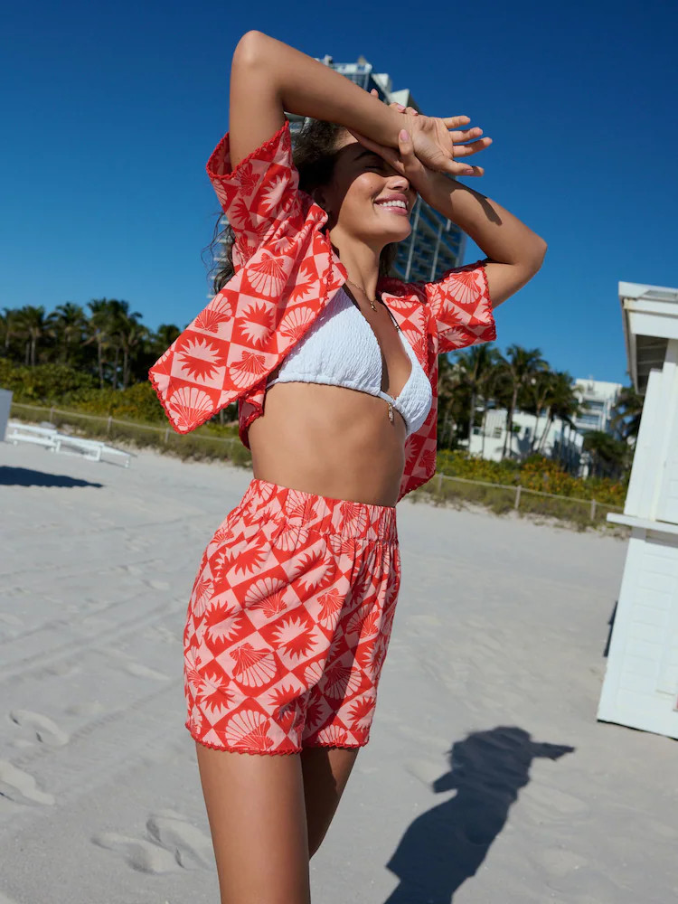 Red/Pink Summer Shorts With Linen | Next EU