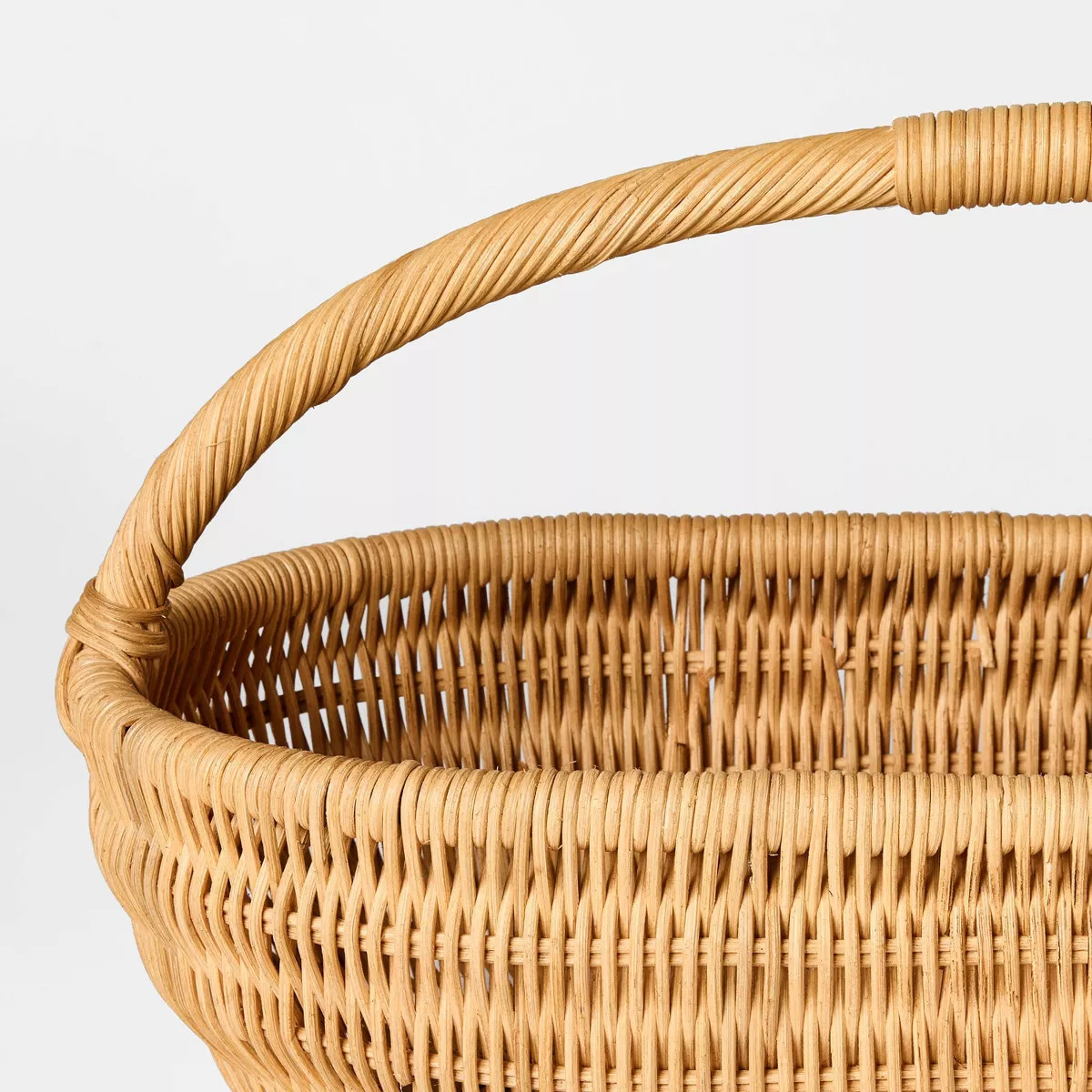 Long Oval Rattan Decorative Basket Brown - Threshold™ designed with Studio McGee | Target