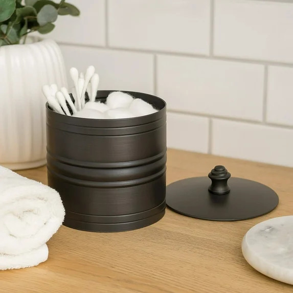 Stainless Steel Vanity Jar | Stylish Storage for Cotton Swabs,Sponges & Bath Salts | Decorative C... | Walmart (US)