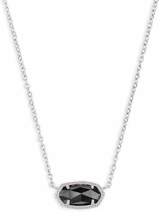 Amazon.com: Kendra Scott Elisa Pendant Necklace for Women, Fashion Jewelry, Rhodium-Plated, Black... | Amazon (US)