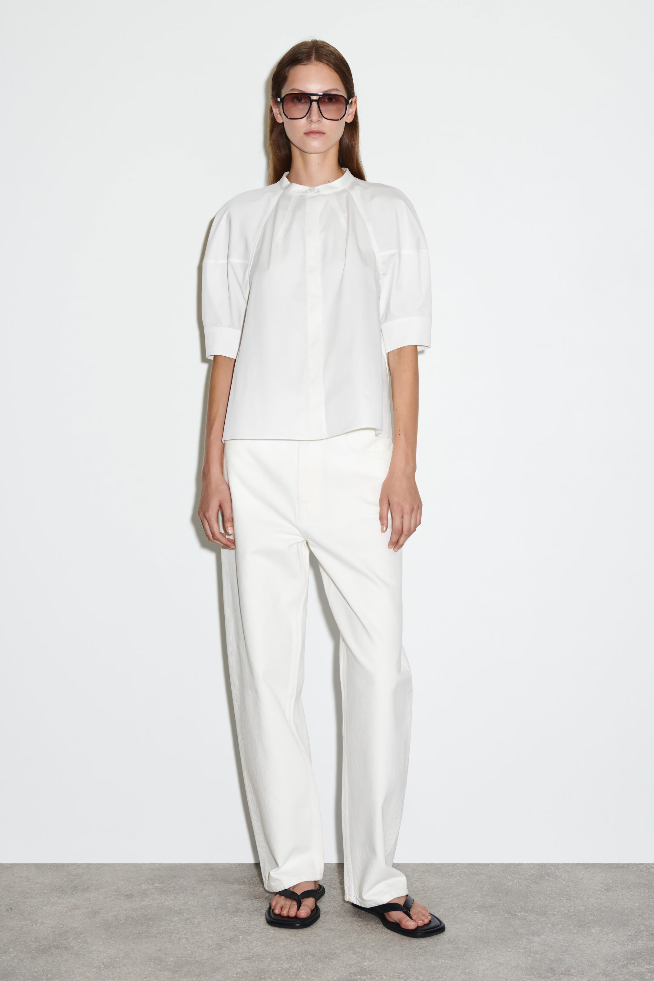 PUFF-SLEEVE BLOUSE - WHITE | COS AU | COS (AU)