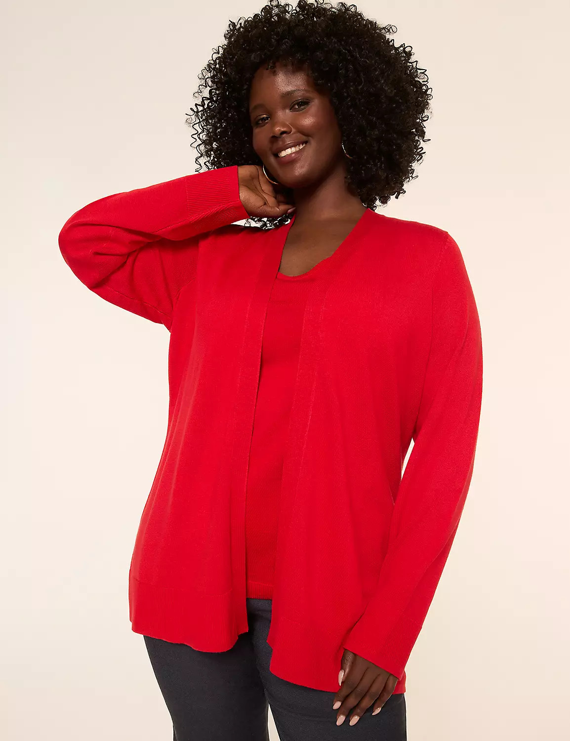 Modern Long-Sleeve Open-Front Cardigan | LaneBryant | Lane Bryant (US)