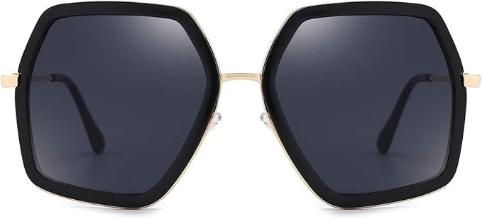 Oversized Square Sunglasses for Women Fashion Hexagon Sun Glasses 100% UV Protection Shades | Amazon (US)