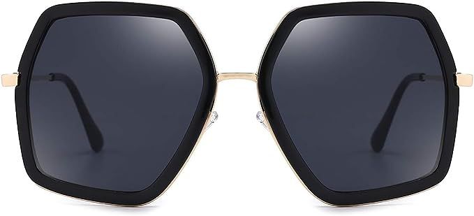 Oversized Square Sunglasses for Women Fashion Hexagon Sun Glasses 100% UV Protection Shades | Amazon (US)