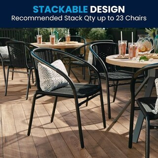 2 Pack Rattan Indoor-Outdoor Restaurant Stack Chair | Bed Bath & Beyond