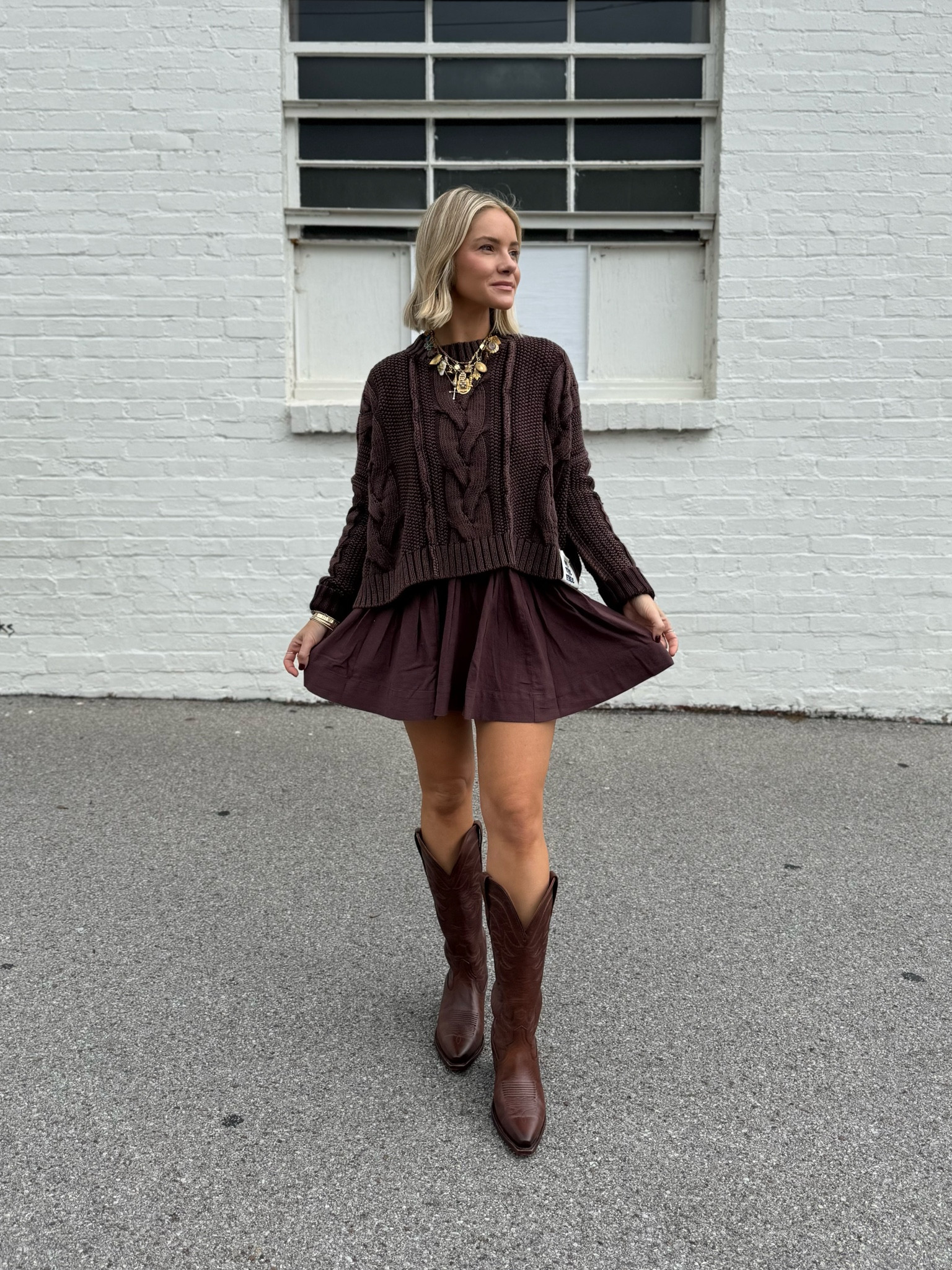 The perfect sweater for layering from Free People! Fall outfit, fall dress, boots. 

#LTKShoeCrush #LTKStyleTip