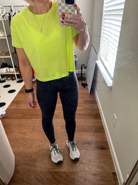 Cropped top - size small and comes in lots of colors - true to size 

Leggings XS 

Initial necklace 

#LTKSummerSales


#ltkfitness 

#LTKShoeCrush #LTKActive #LTKOver40