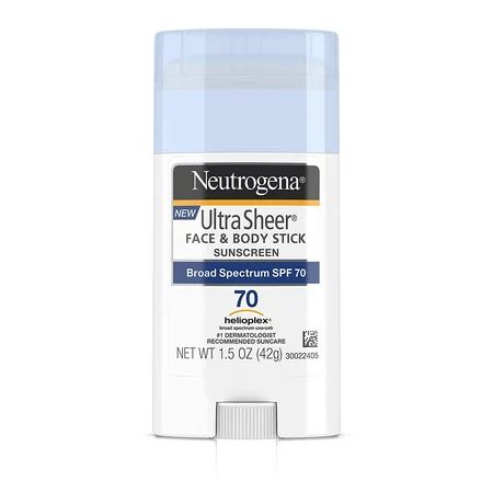 Neutrogena Ultra Sheer Non-Greasy Sunscreen Stick for Face & Body, Broad Spectrum SPF 70, 1.5 oz | Walmart (US)