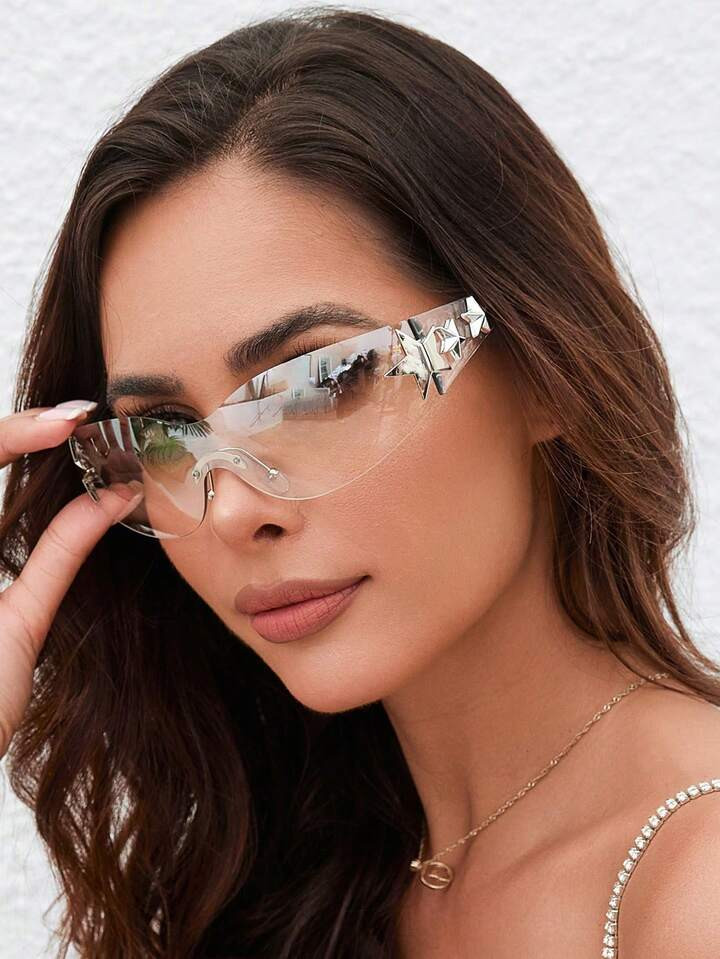 Tendências1 peça Óculos de Sol da Moda Feminina de Armação Grande Multicoloridos Estilo Y2K,... | SHEIN